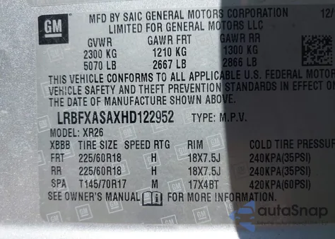 2017 Buick Envision Preferred from USA, damaged, VIN LRBFXASAXHD122952